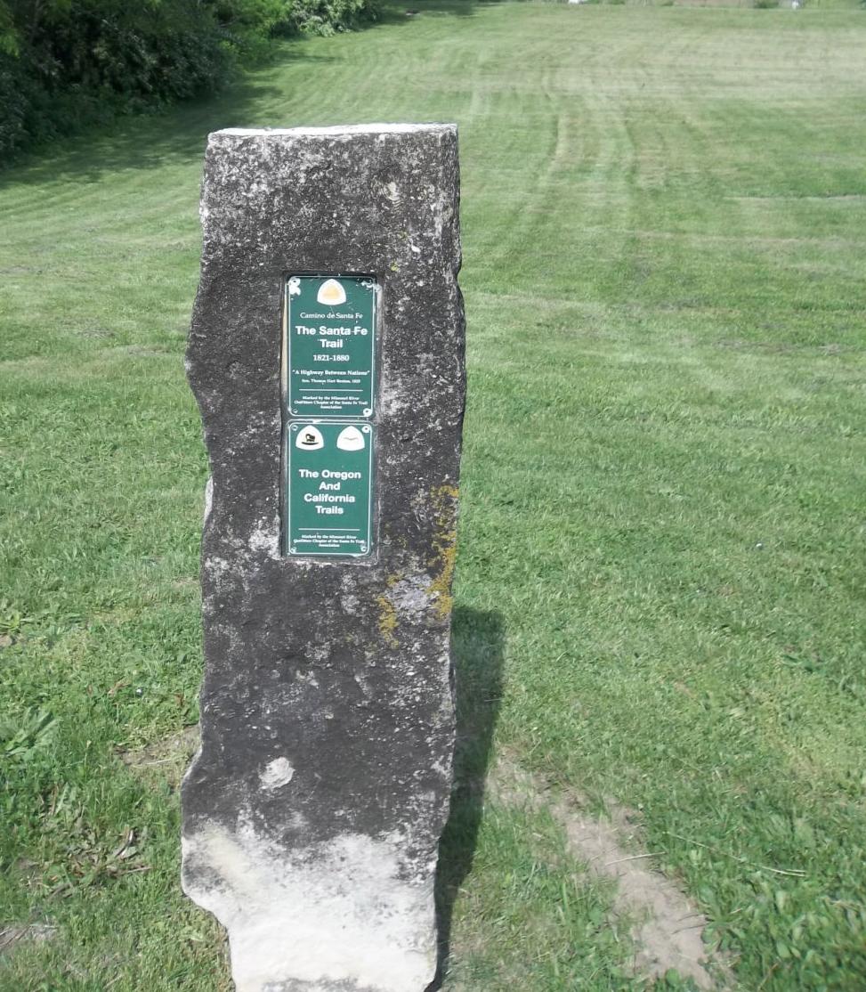 Oregon Trail marker, Santa Fe Trail City Park (MO)